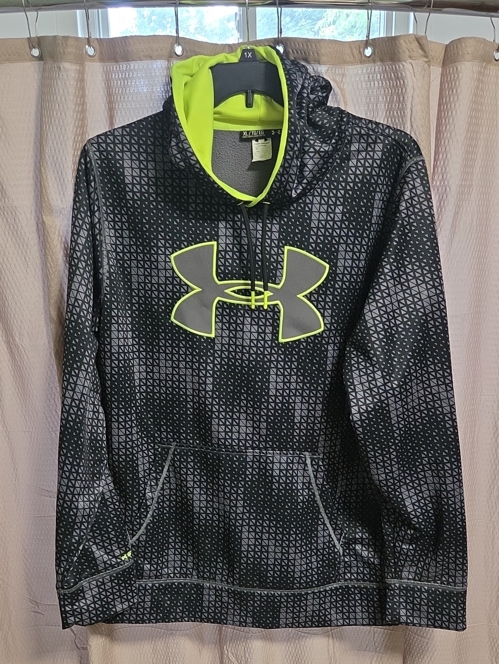 Under Armour Black Hoodie with Neon Yellow Lined Hood